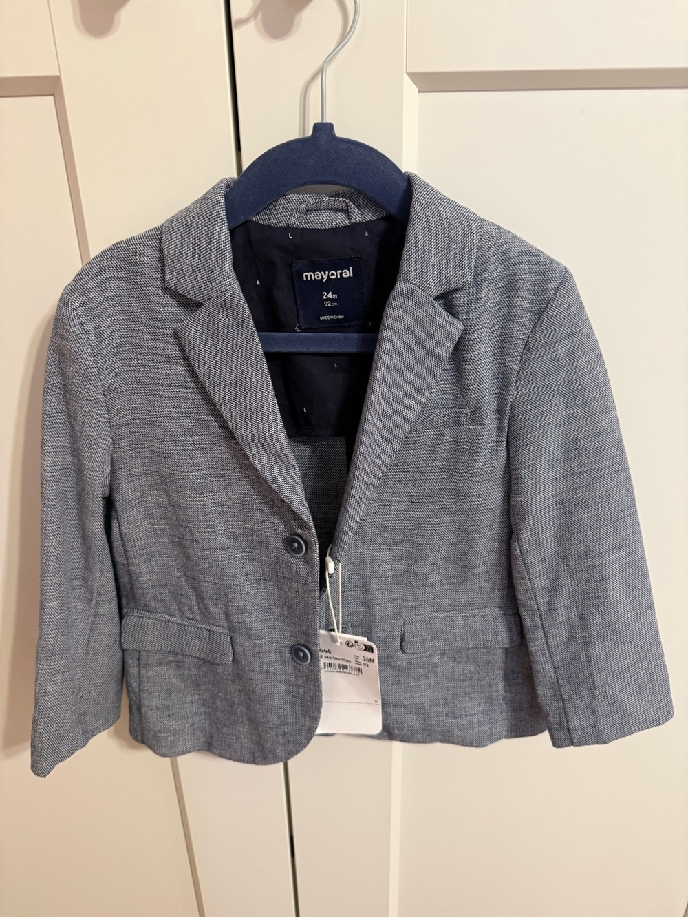 Mayoral Boys' Light Gray Textured Blazer